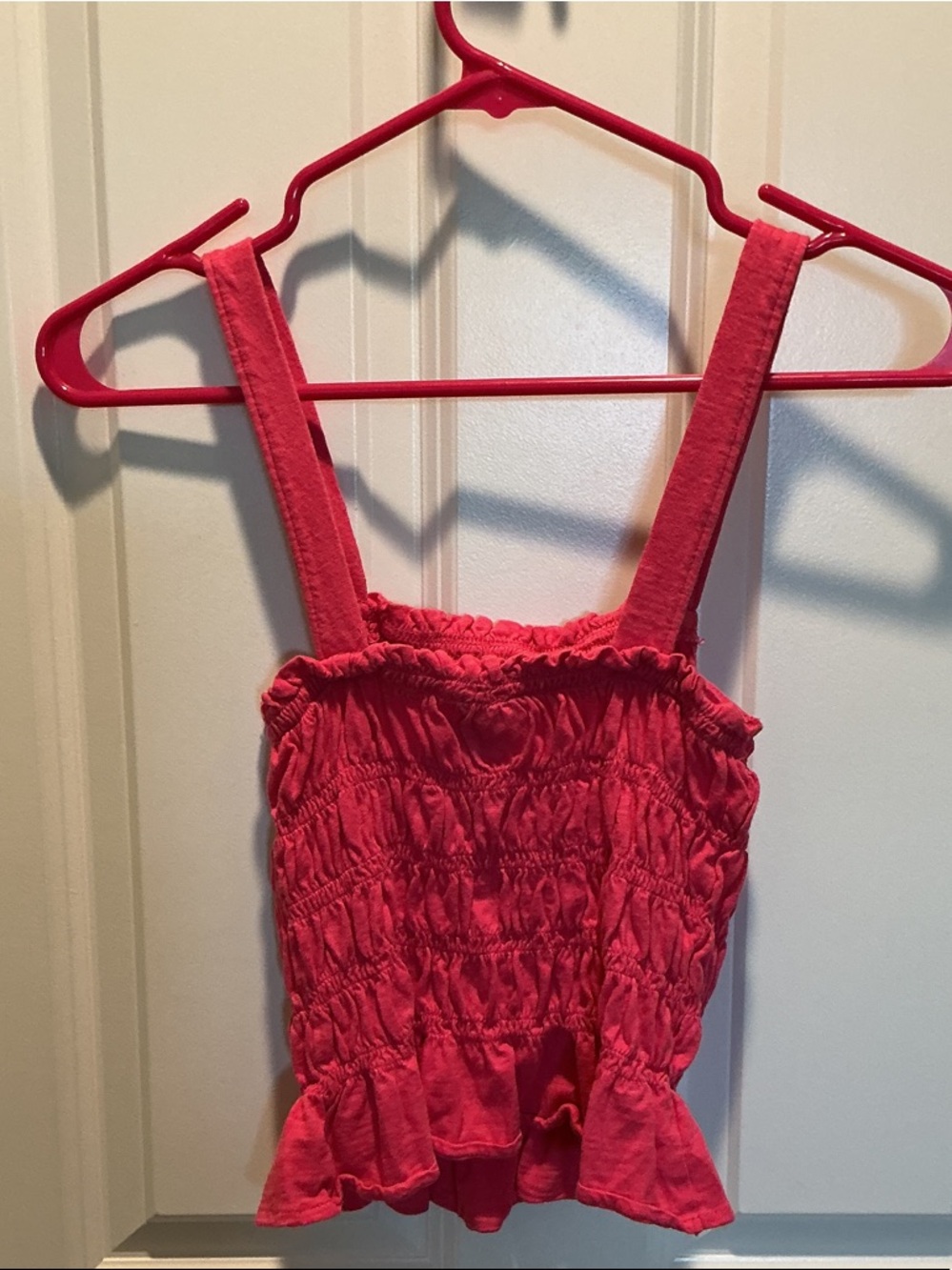 Universal Thread Hot Pink Smocked Ruffle Tank Top - Picture 3 of 3